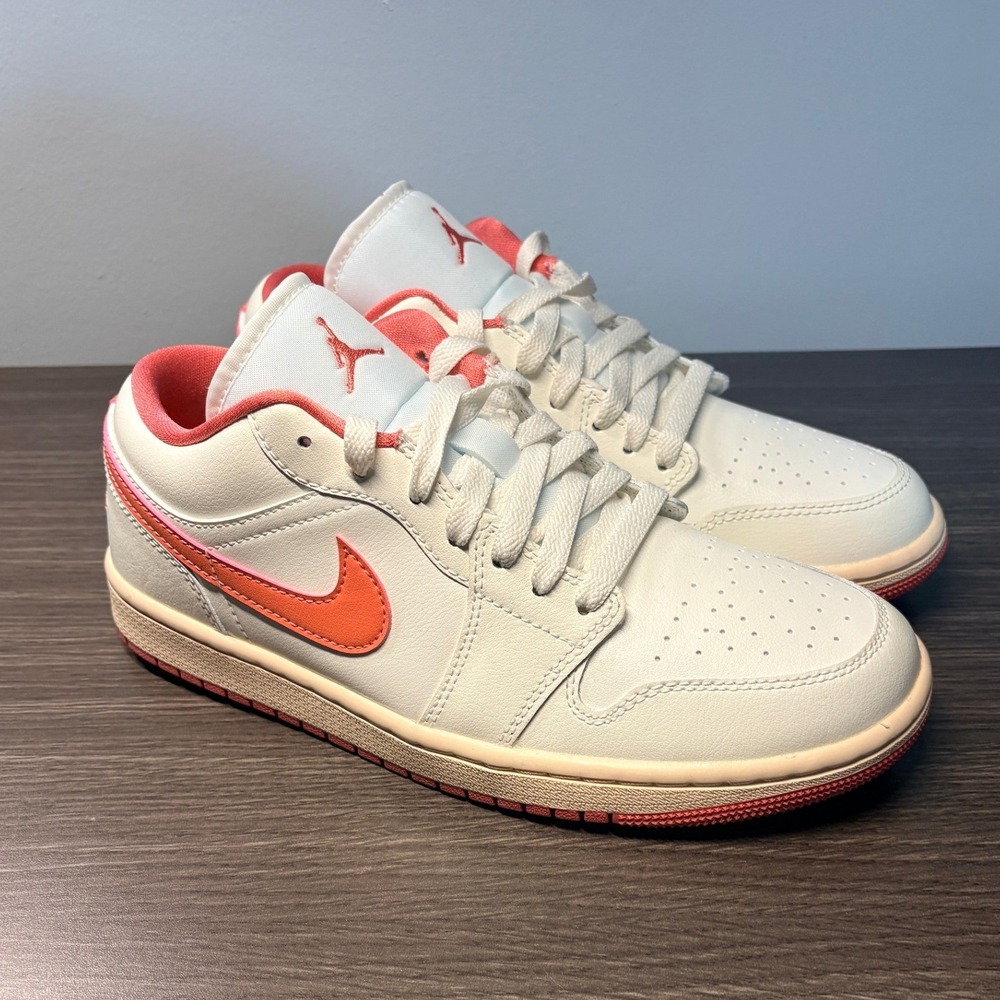 Jordan 1 Low Sail Crimson Bright Mango Sneakers DC0774-109 Womens 9